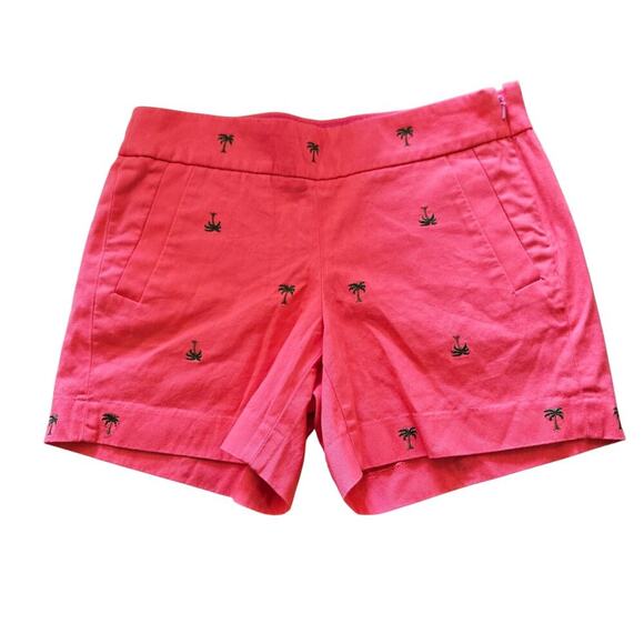 J Crew Neon Dalia Palms Shorts Womens Size 0 100% cotton Pink - Picture 1 of 4